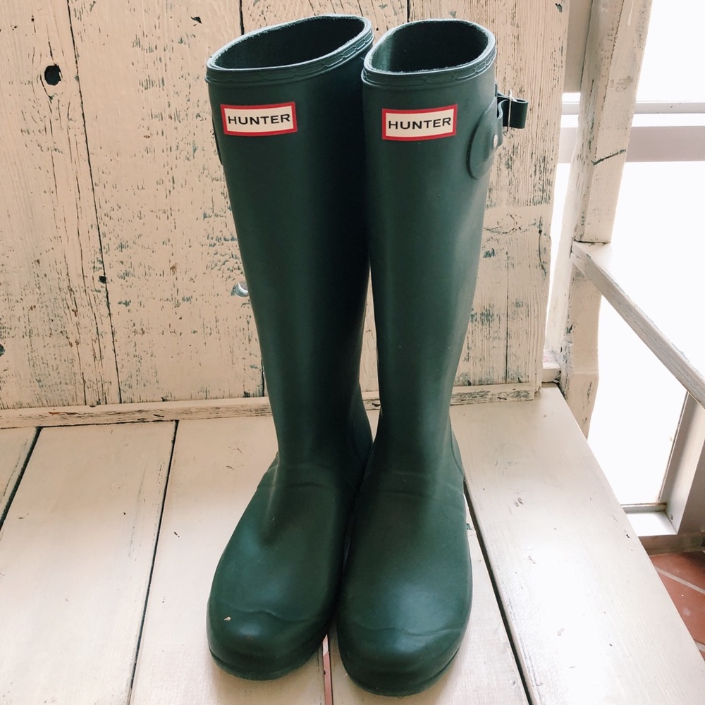 Hunter Original Tall Rain Boots Matte Green